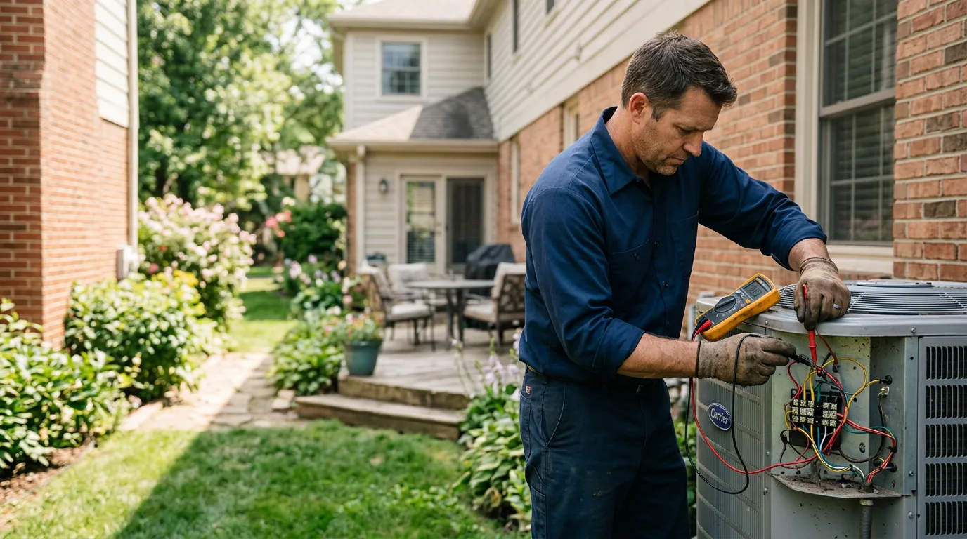 HVAC technician working near Eldon, IA